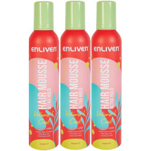 3 x 300ml Enliven Volume & Curl Ultra Hold Hair Mousse