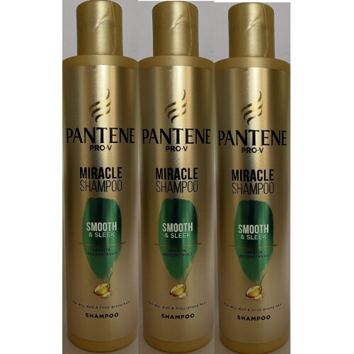 Pantene 3 x 250ml Pantene Pro-V Miracle Keratin Shampoo - Smooth & Sleek