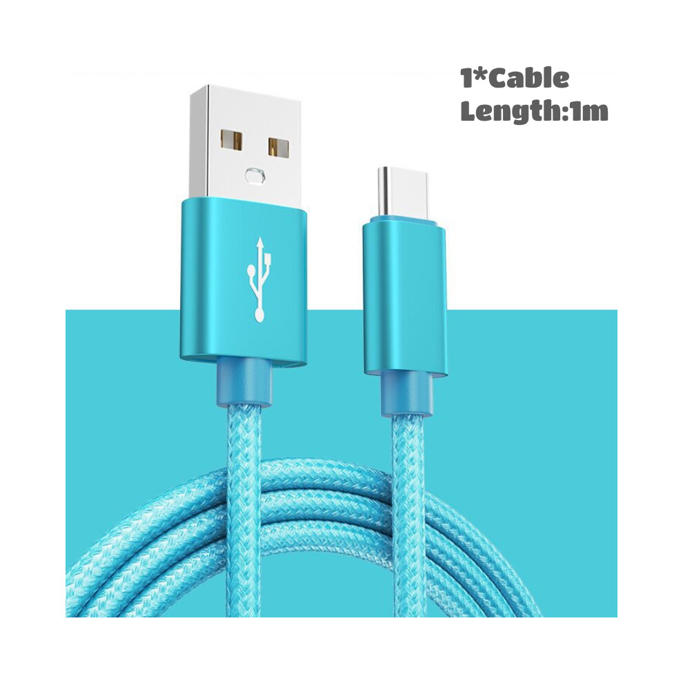 (Blue, 1M) Type C Usb Cable For Samsung Galaxy S24 S23 S22 S21 Fast Charger Data Charging