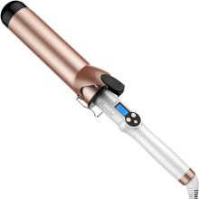 (50MM) Curling tongs large tube curling iron, long tube curling iron dual voltage, ceramic tourmaline coating, with display, gloves included