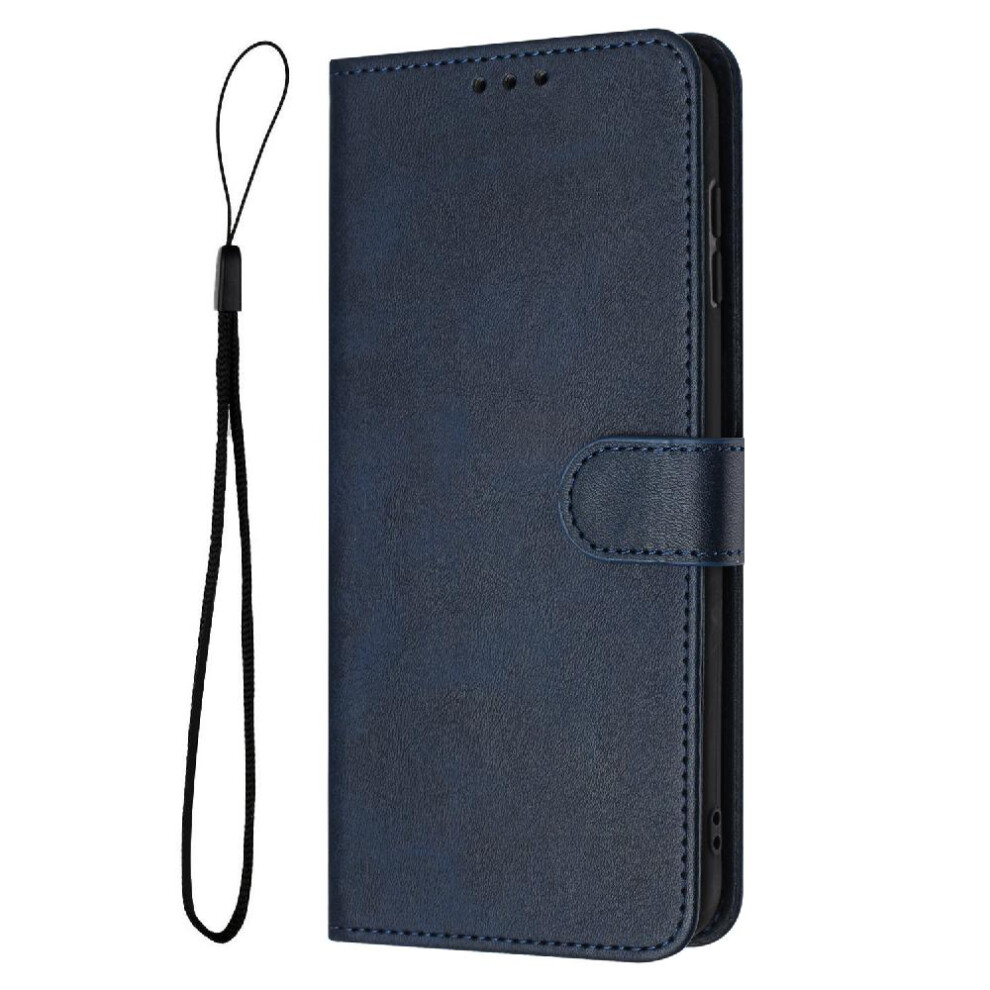 (Blue) Flip Case For Google Pixel 6A With Buckle Pu Leather Pure Colour Kickstand With Card Slot Blue 764762737474