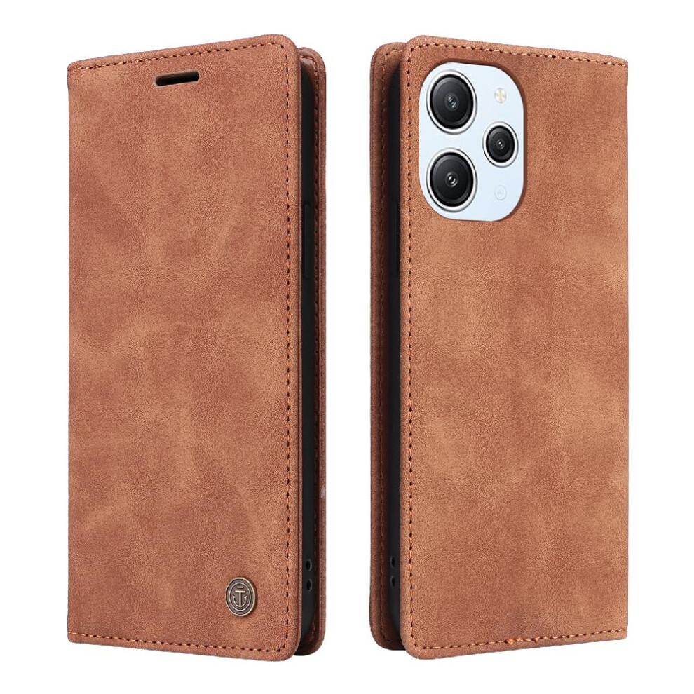 (Orange) Flip Case For Xiaomi Redmi 12 Flip Cover Shockproof Leather Case Wallet Simple Business Orange 764762737634