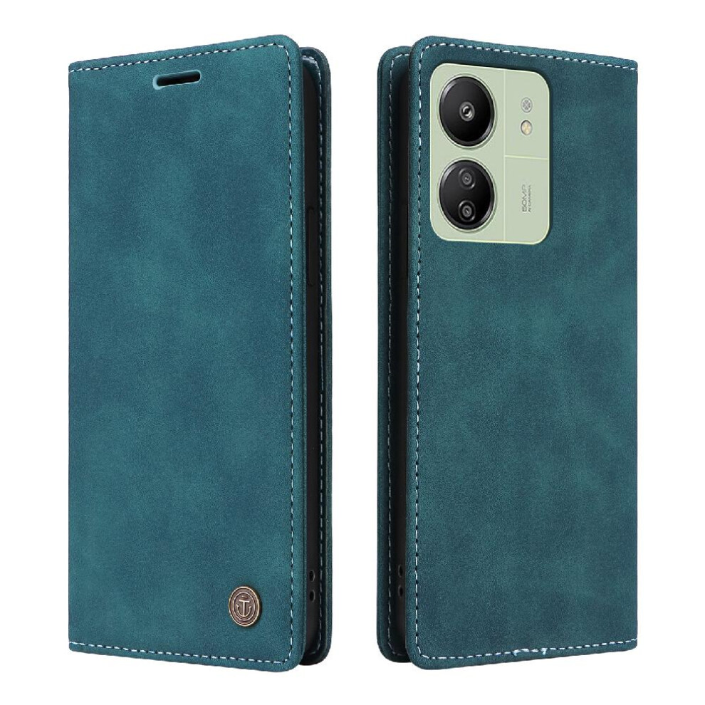 (Green) Flip Case For Xiaomi Redmi 13C Flip Cover Wallet Shockproof Simple Business Leather Case Green 764762737702
