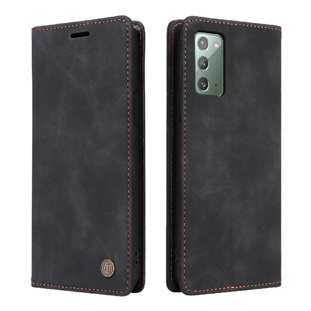 (Black) Flip Case For Samsung Galaxy A03s Wallet Leather Case Simple Business Flip Cover Shockproof Black 764762737849