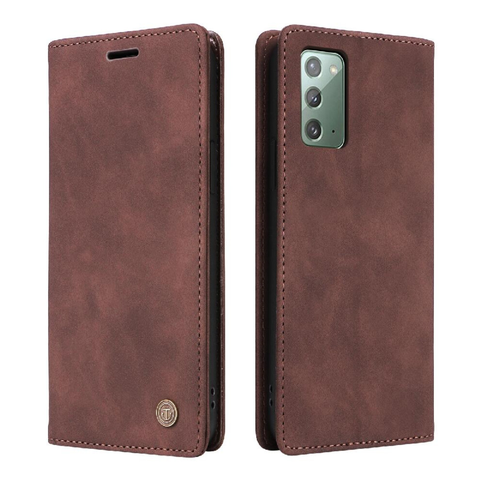 (Brown) Flip Case For Samsung Galaxy A03s Wallet Leather Case Simple Business Flip Cover Shockproof Brown 764762737825