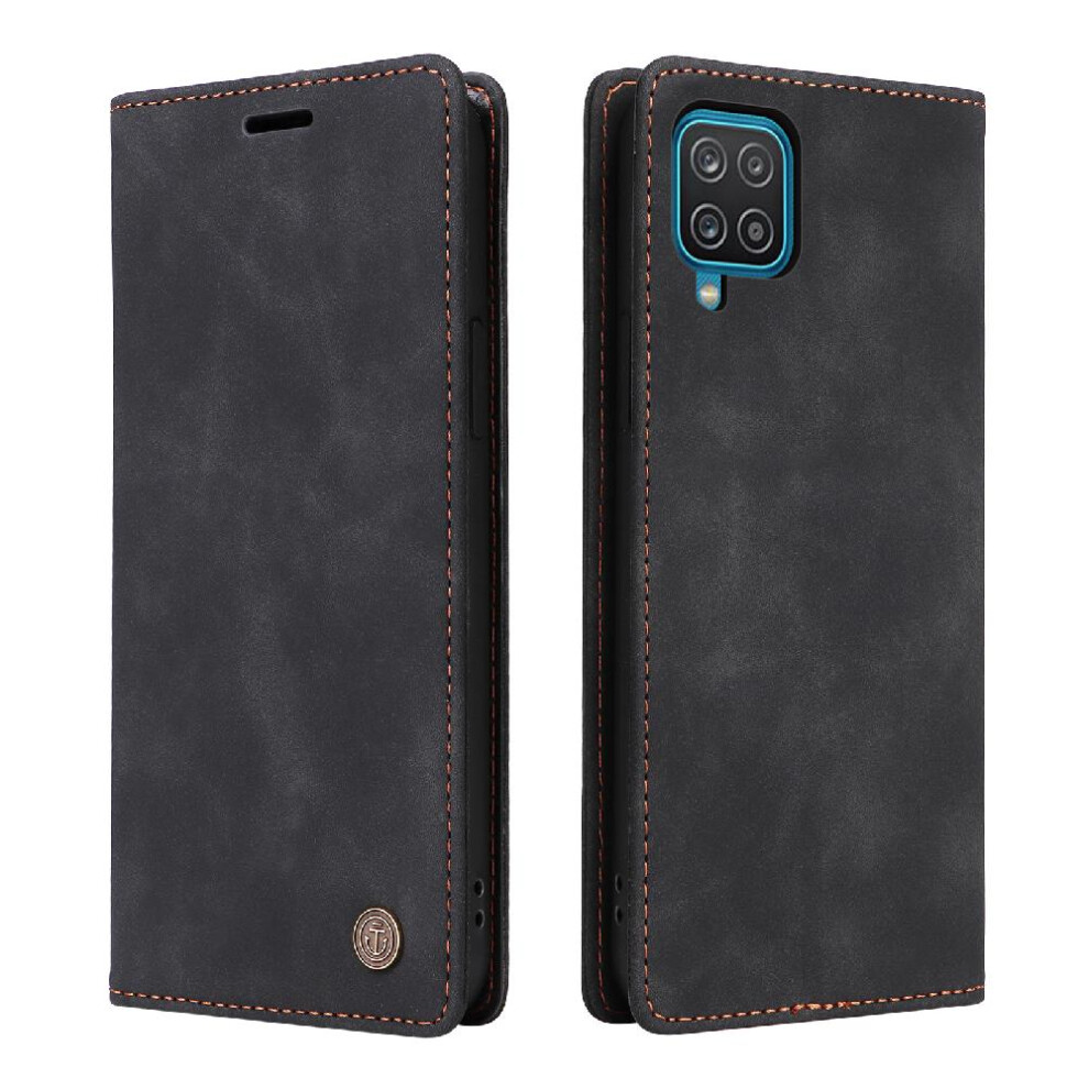(Black) Flip Case For Samsung Galaxy A22 4G Leather Case Flip Cover Wallet Shockproof Simple Business Black 764762738242