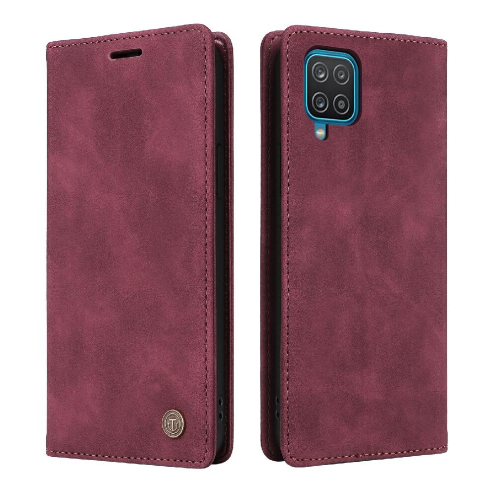 (Red) Flip Case For Samsung Galaxy A22 4G Leather Case Flip Cover Wallet Shockproof Simple Business Red 764762738211