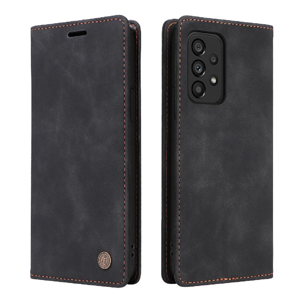 (Black) Flip Case For Samsung Galaxy A32 5G Simple Business Leather Case Shockproof Wallet Flip Cover Black 764762738495