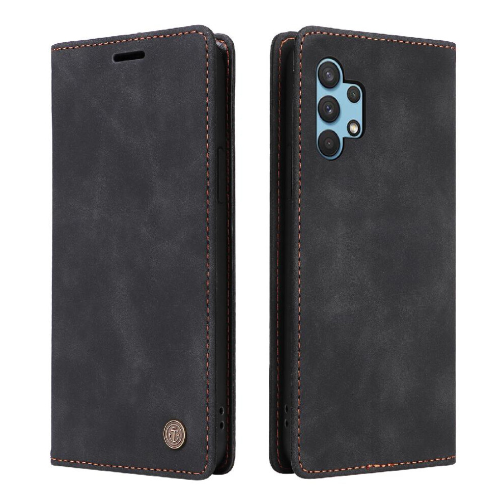 (Black) Flip Case For Samsung Galaxy A32 4G Flip Cover Wallet Leather Case Simple Business Shockproof Black 764762738549