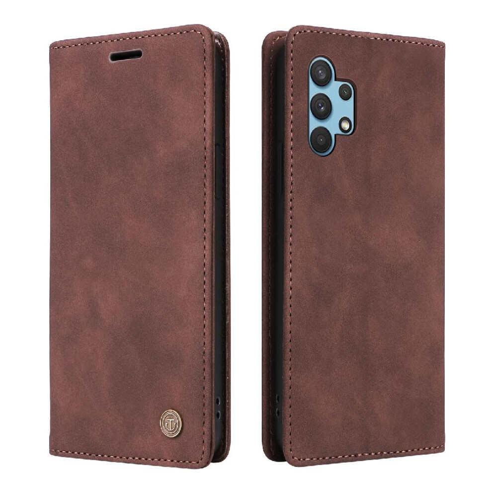 (Brown) Flip Case For Samsung Galaxy A32 4G Flip Cover Wallet Leather Case Simple Business Shockproof Brown 764762738525