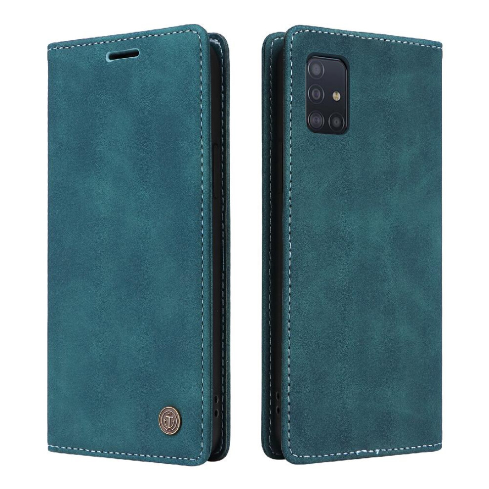 (Green) Flip Case For Samsung Galaxy A51 Leather Case Wallet Shockproof Flip Cover Simple Business Green 764762738754