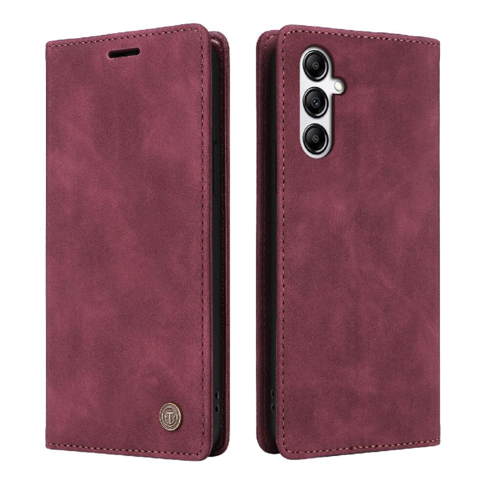 (Red) Flip Case For Samsung Galaxy A25 5G Flip Cover Simple Business Wallet Leather Case Shockproof Red 764762740566