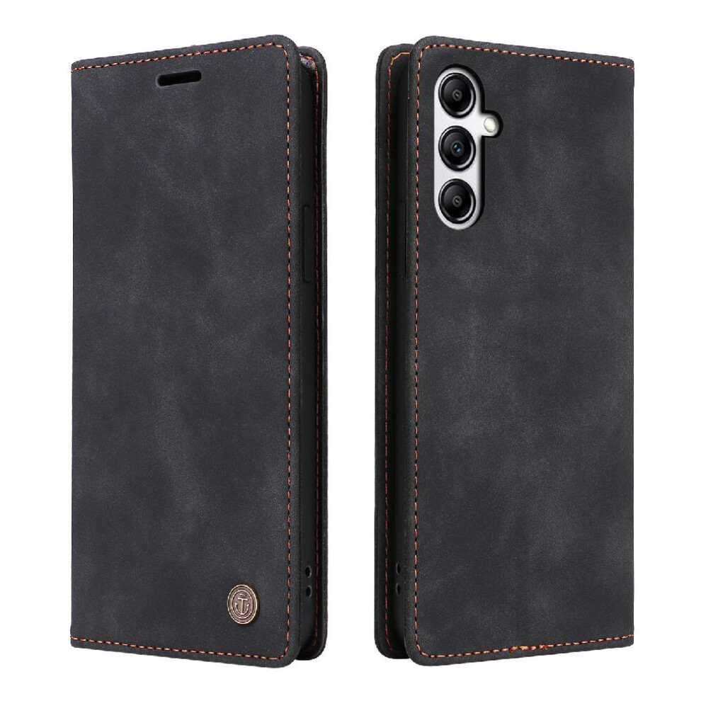 (Black) Flip Case For Samsung Galaxy A25 5G Flip Cover Simple Business Wallet Leather Case Shockproof Black 764762740597
