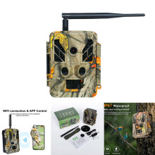 (Device) 4K Hunting Trail Camera With WIFI APP Trigger IR Range 30m Waterproof Wildlife Motion Surveillance