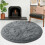 (Light Grey) CIRCLE ROUND SHAGGY RUGS FLUFFY 120x120 CM 3