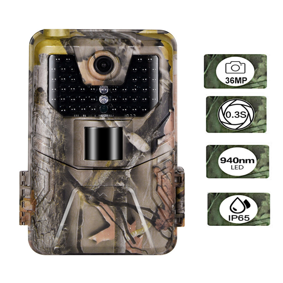 36MP 2.7K Wildlife Trail Camera Photo Traps Night Vision Hunting Cameras Wireless Tracking Surveillance