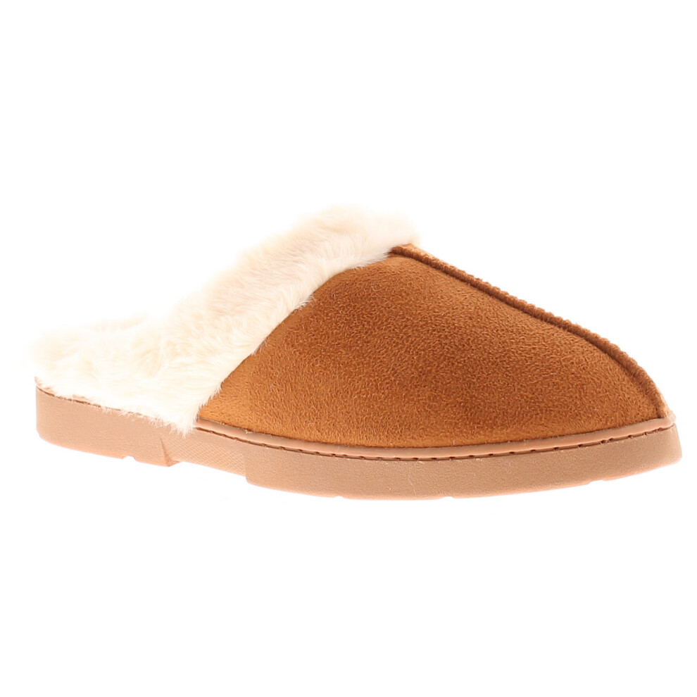 (Tan, 6 (Adults')) Strollers Womens Fluffy Slippers Decator Slip On tan UK Size