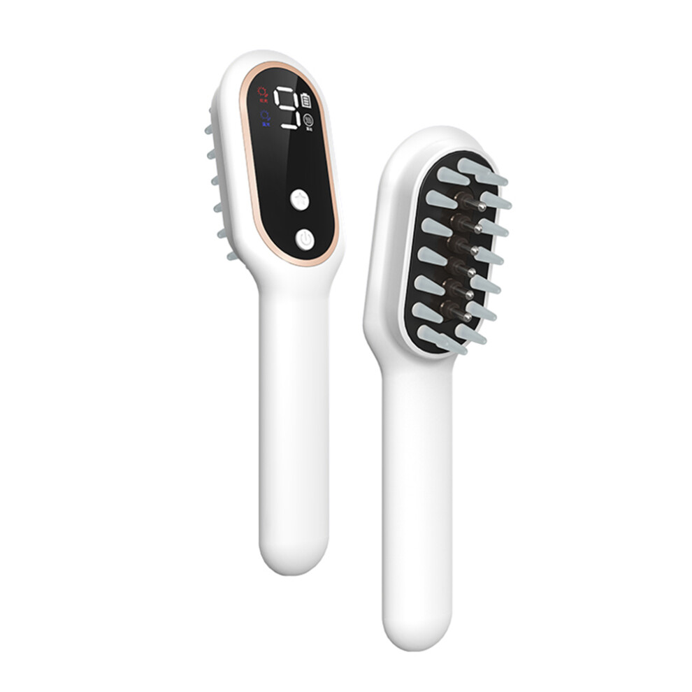 Red/Light Electric Head Massage Comb Anti Hair Loss Hair Brush Therapy Hair Growth Oil Applicator Vibration Head Massage Brush