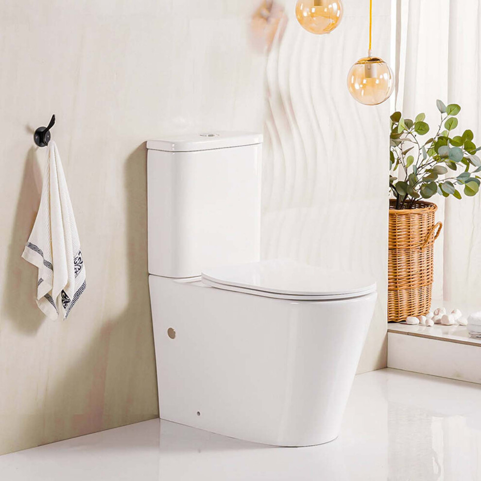 Comfort Height Close Coupled Toilet Rimless Wc Pan Soft Close Seat 9313399057830