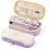 (Khaki) Large capacity pencil case Large storage High capacity bag 4