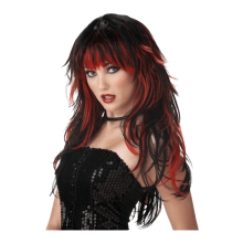 California Costumes Adult Tempting Tresses Red and Black Wig Fancy Dress Costume Accessory