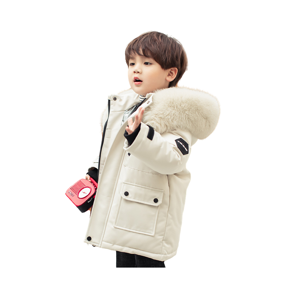 (Beige02, 1-2Years) Kids Boys Coats Duck down jacket Outwear Winter UK