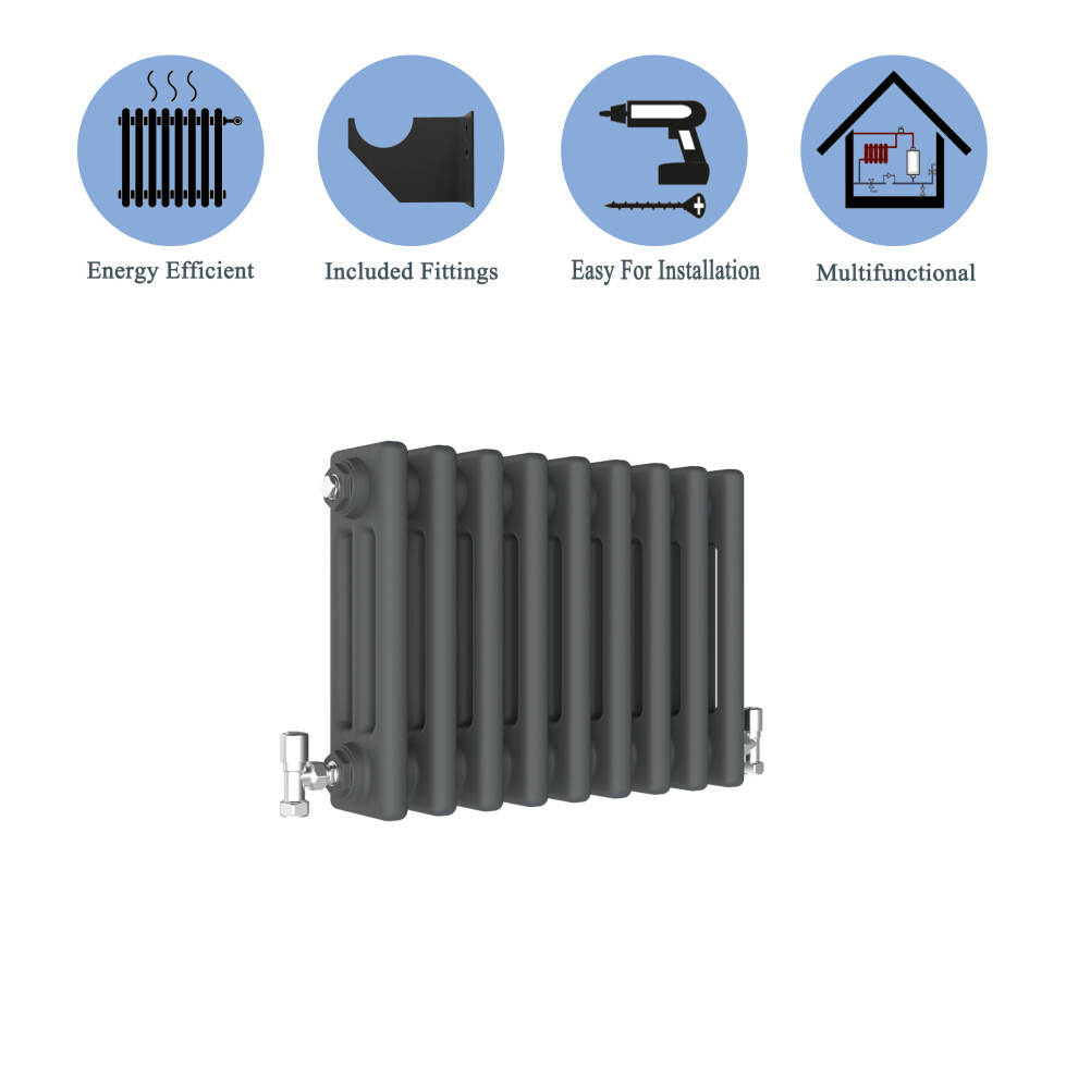 (Anthracite , 300*605mm) 2 Cast Iron Style Radiators