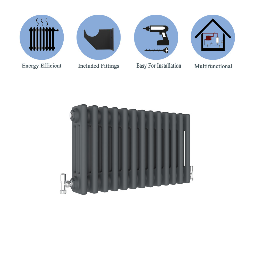 (Anthracite , 300*1010mm) 2 Cast Iron Style Radiators