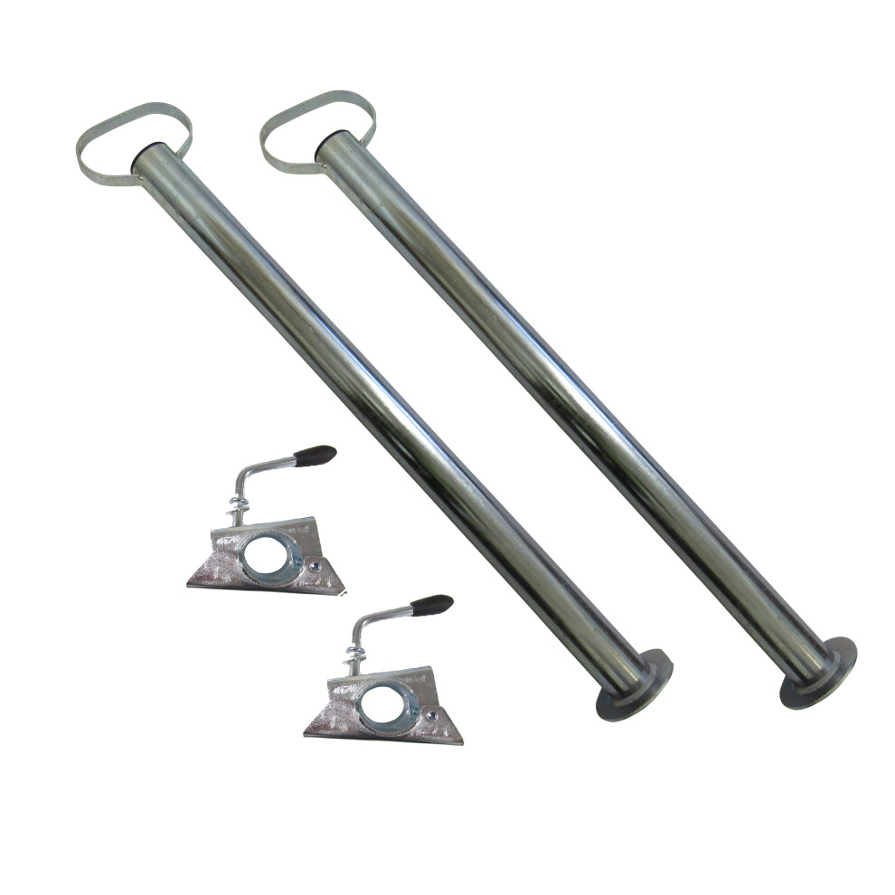 Caravan Support Tubes With Clamps 48Mm X 700Mm X2 (Caravan Trailer Prop Stand) 600988504080