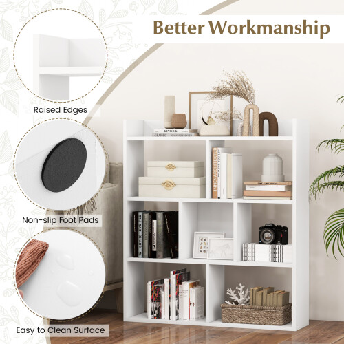 Costway 7-Cube Wooden Bookshelf Open Display Shelf Organizer Rack (80 x 90 cm) 2