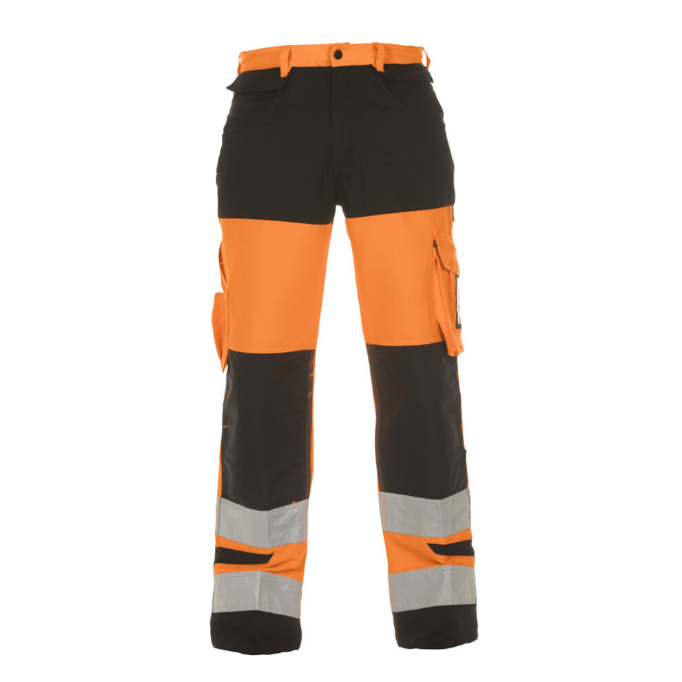 Hydrowear Hertford Hi-Vis Two Tone Trousers Orange / Black Size 40 - Image 7