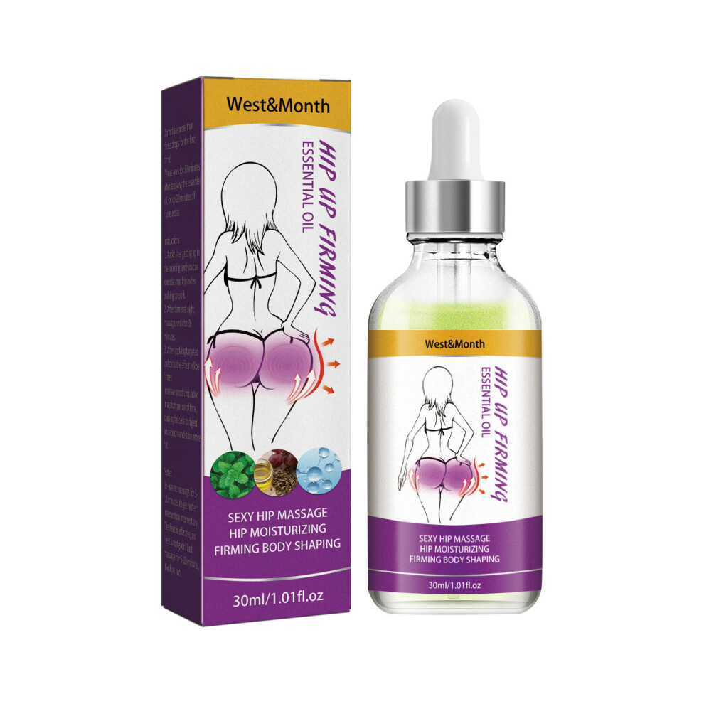 (30ml box ) West&Month Hip Massage Essential Oil For Smoothing Wrinkles, Firming And Lifting The Buttocks, Highlighting Hip Curling Care Essential Oil