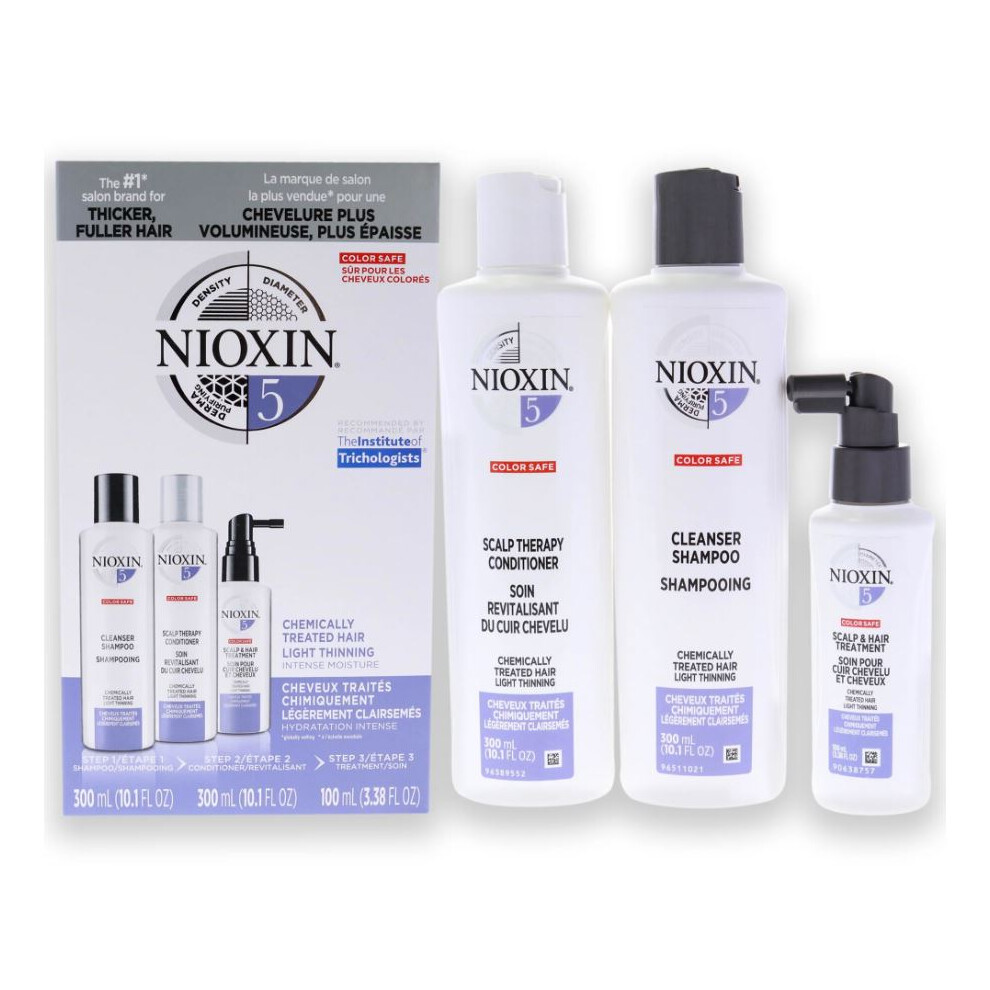 Nioxin Hair Care Kit 5 Chemically Treated Hair Light Thinning 3 Pieces
