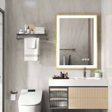 600x800mm Led Bathroom Mirror Front-lit Light Gold Frame Vanity Mirror