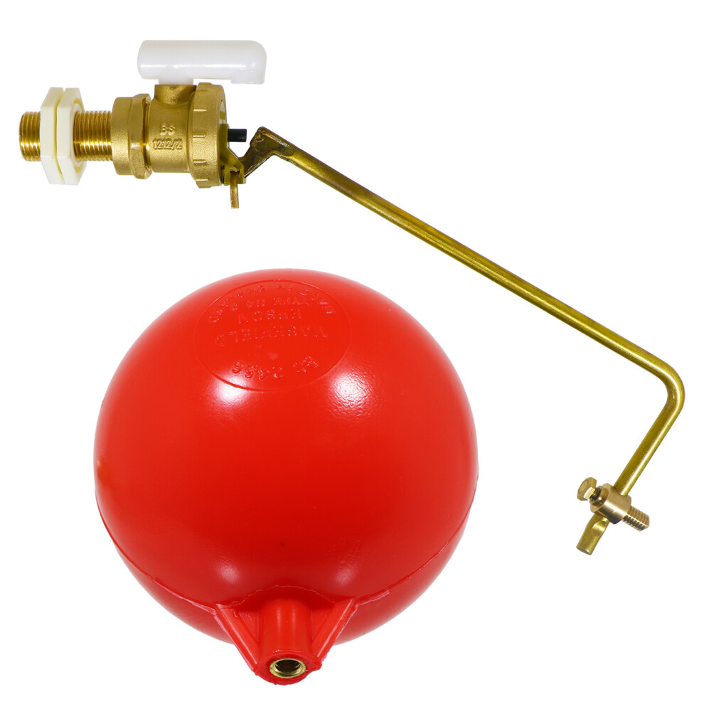 1/2" Part 2 Valve Low Pressure Side Entry Toilet Cistern Ballcock + 6" Ball Float Kit