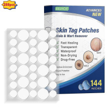Herbal Wart & Skin Tag Remover Patches – 144 Hydrocolloid Patches for Warts, Moles, Corns, Acne – Pain-Free, Gentle Home Treatment