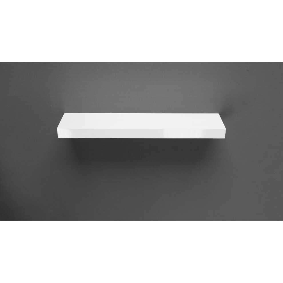 Gloss White Floating Shelf 60X15x3.8cm 5060846244605