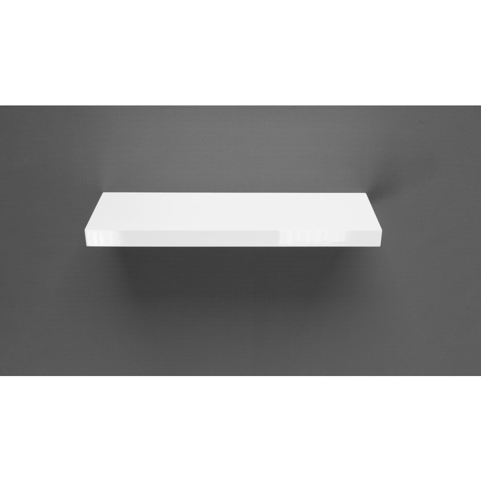 Gloss White Floating Shelf 60X20x3.8cm 5060846240201