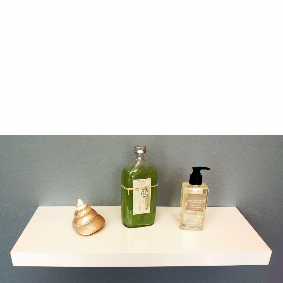 Gloss White Floating Shelf 60X25x3.8cm 5060846240119