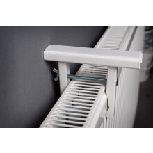 UNI Radiator Shelf Bracket | for flat + ribbed radiators | white