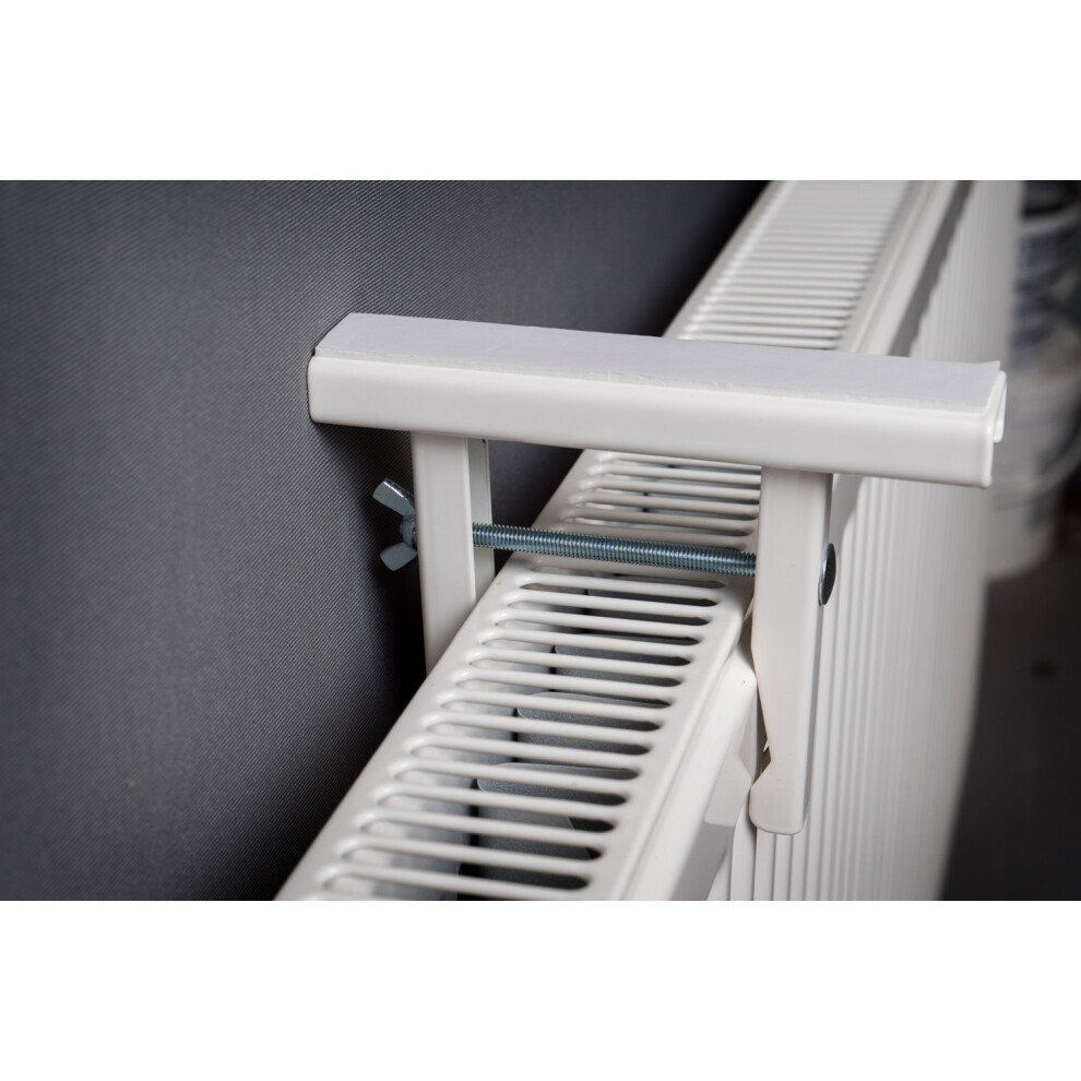 UNI Radiator Shelf Bracket | for flat + ribbed radiators | white