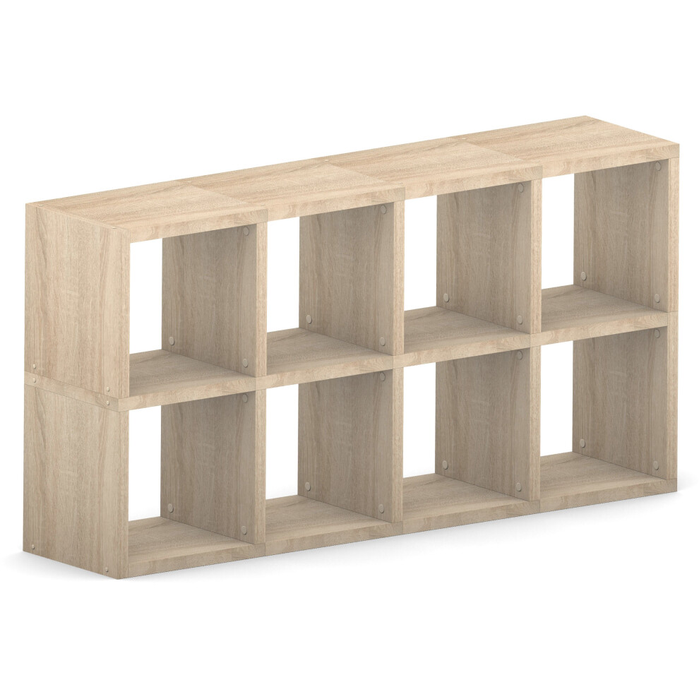 Mastershelf Modular 8 Cube Oak 145.2L X 76H X 32.8D (57.1X29.9x12.9in)