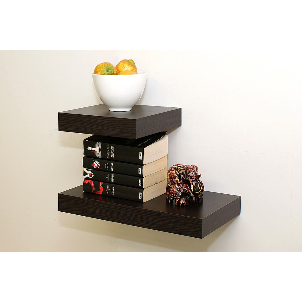 Floating Shelves | Mocca | 25 & 44.5X25x5cm | Double Deal! 5060846246647