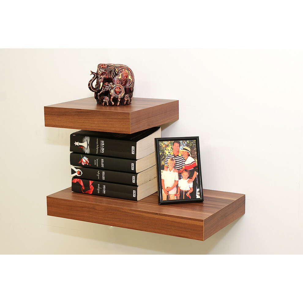 Floating Shelves Walnut 44.5X25cm & 25X25cm Double Deal ! 5060846246661