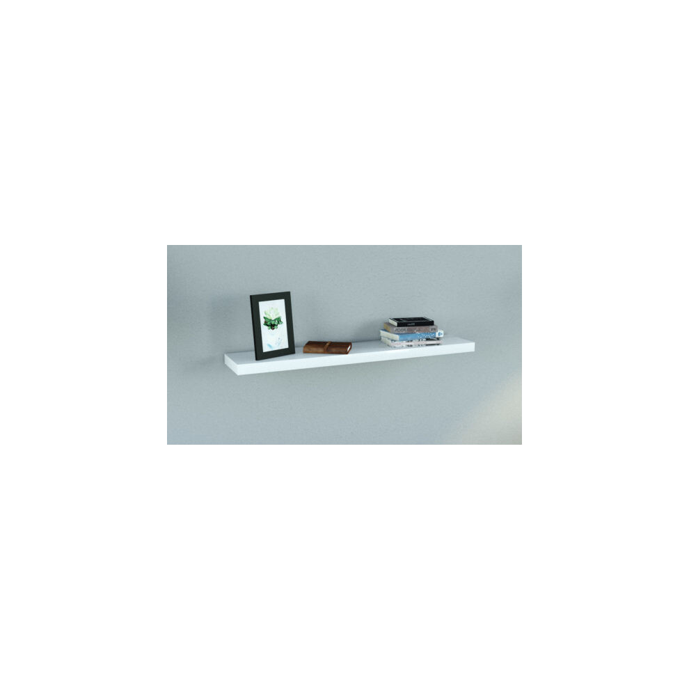 Floating Shelf Kit | Gloss White | 115X25x5cm 5060846247415