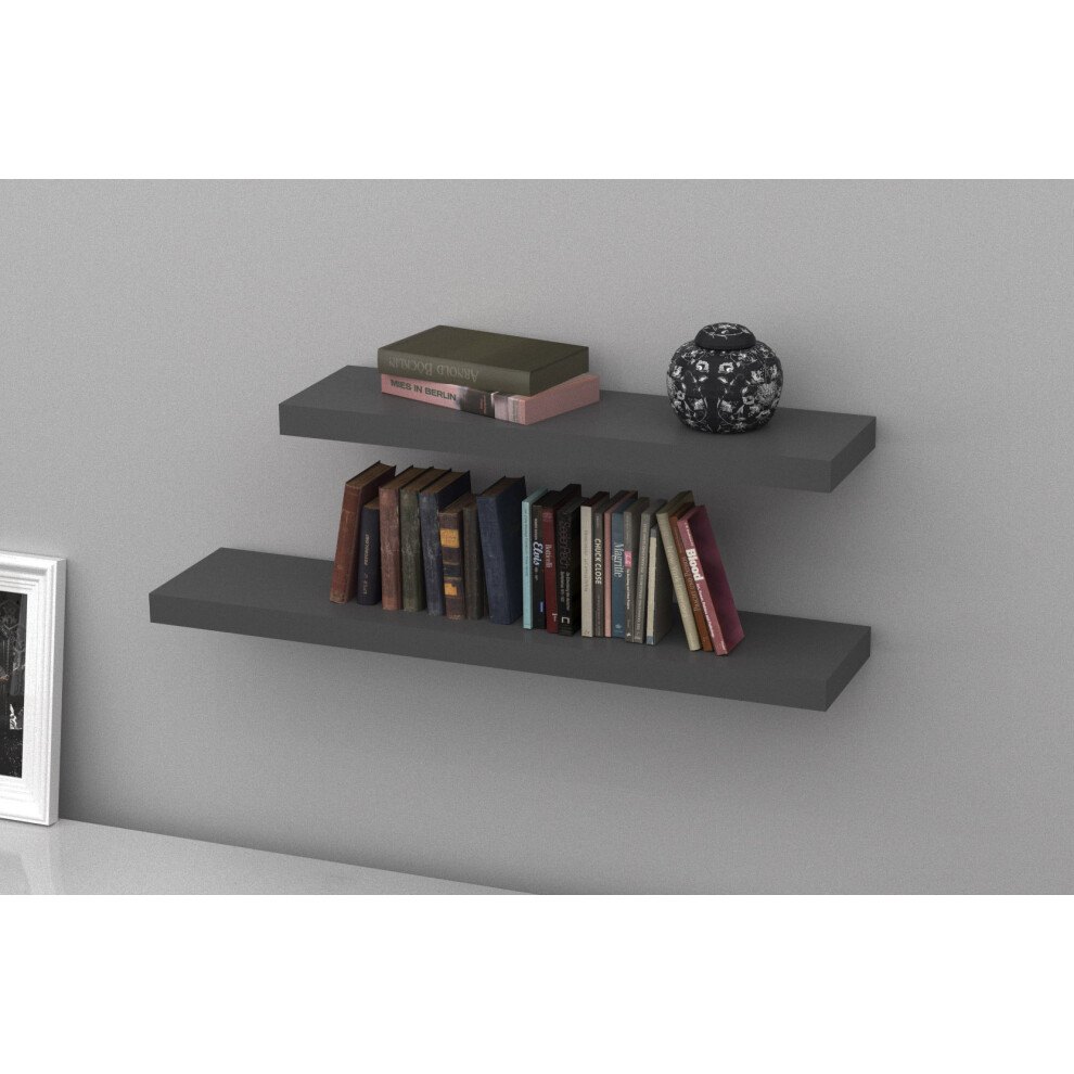 Floating Shelves Stone Grey Double Deal 115X25x5cm & 90X25x5cm 5060846246593