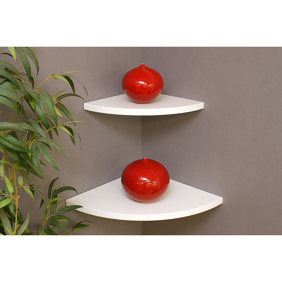 Corner Floating Shelves White Double Deal 5060846246692