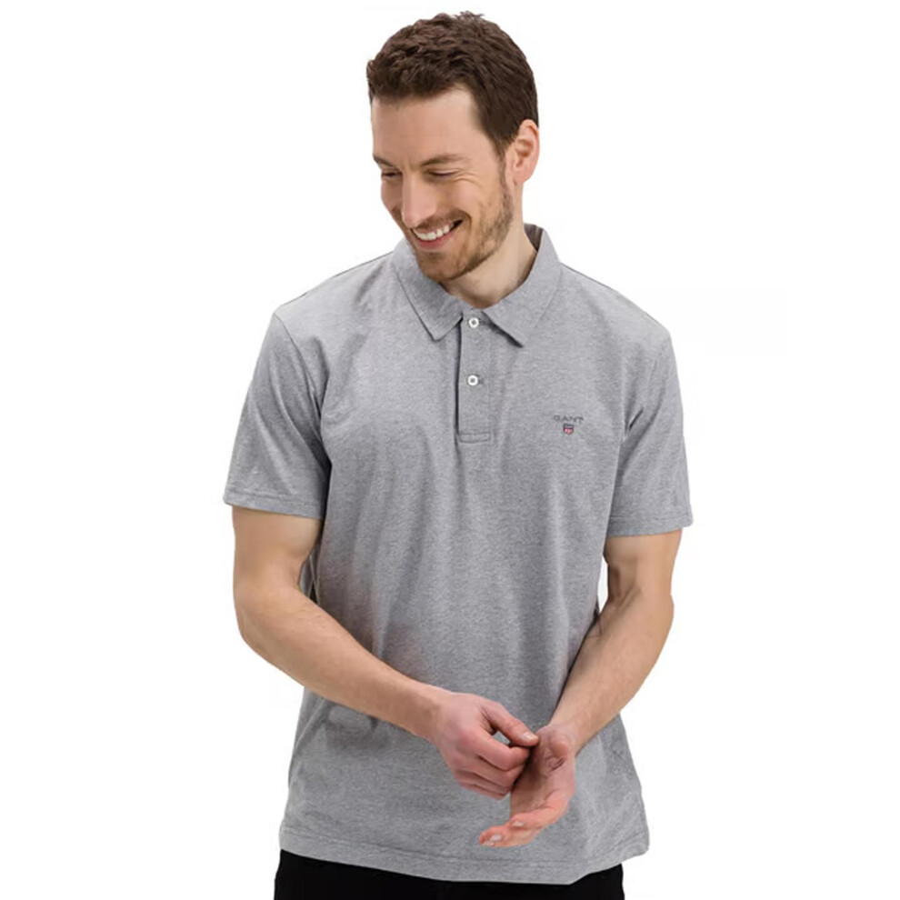 (Grey, XL) Gant Mens Original Pique Polo Shirt