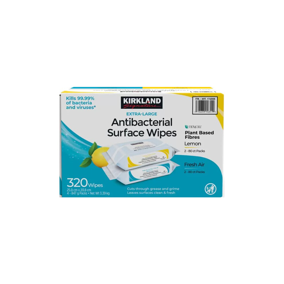 Kirkland Antibacterial Surface Wipes 320 Wipes