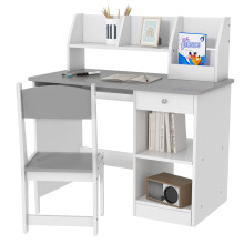 ZONEKIZ Kids Desk and Chair Set with Storage, for Ages 5-8 Years